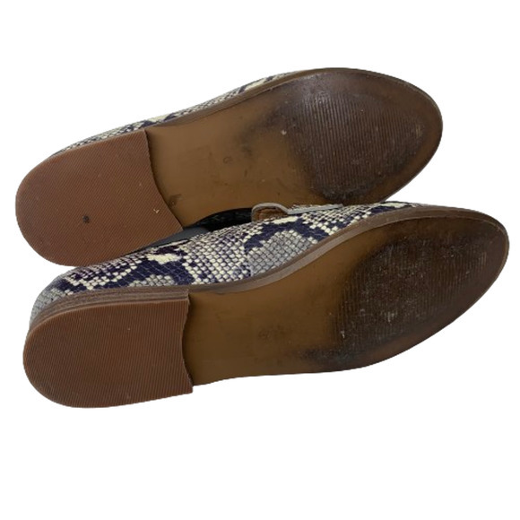 MADEWELL Grey & Black Embossed Snakeskin Alex Loafers - Picture 10 of 12